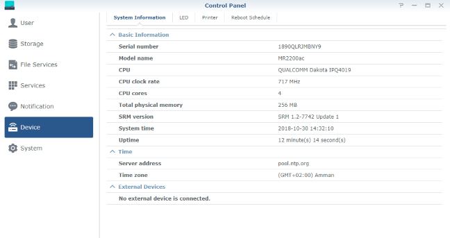 Synology MR2200ac - hardware configuration