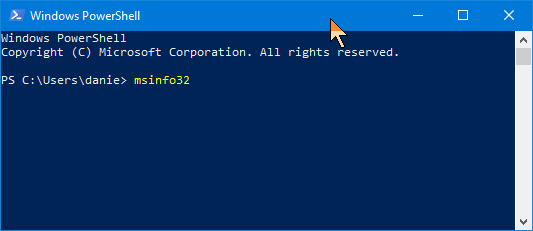 Start System Information in PowerShell