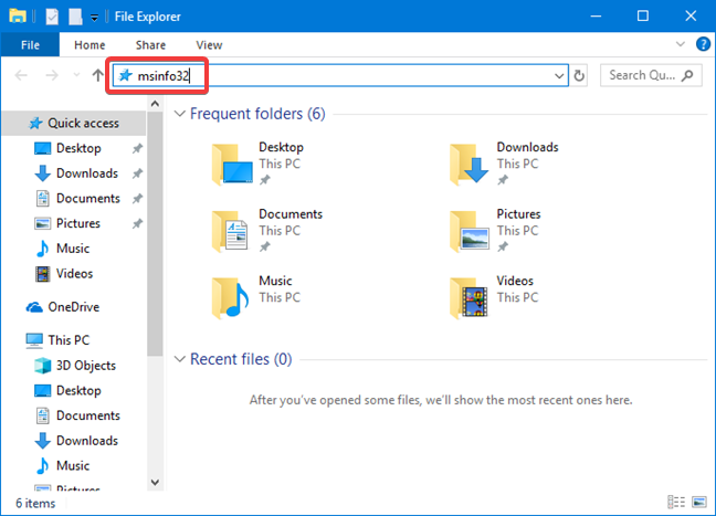 Start System Information from File Explorer