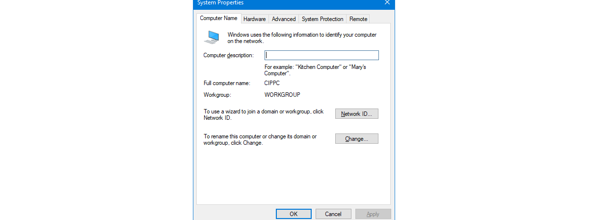 The Windows 10 workgroup and how to change it
