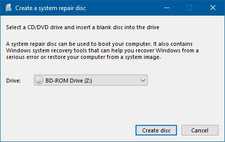 Windows, System Repair, disc