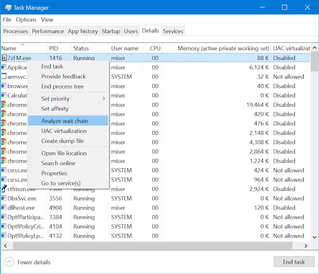 Analyze wait chain to start resolving issues with unresponsive processes