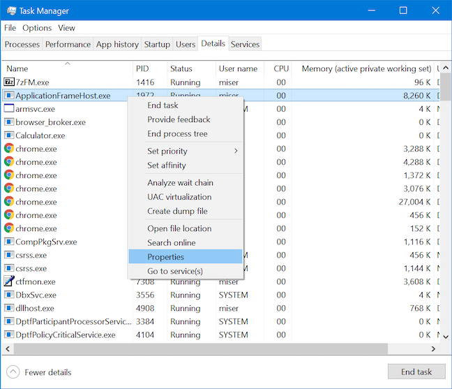 Accessing Properties provides more info about a process