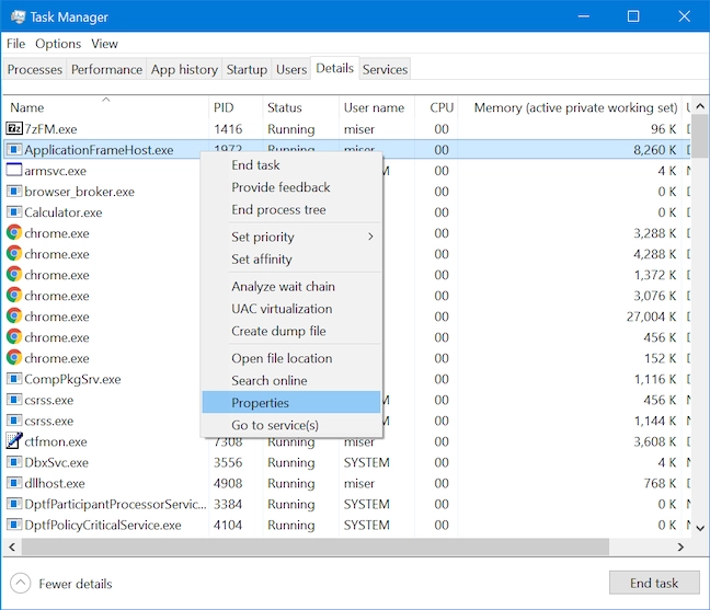 Accessing Properties provides more info about a process