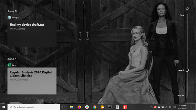 The Timeline in Windows 10