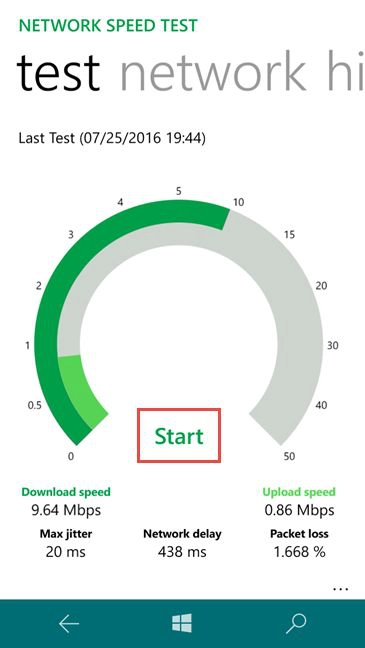 Windows 10 Mobile, test, speed, mobile, internet