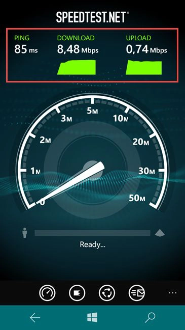 Windows 10 Mobile, test, speed, mobile, internet
