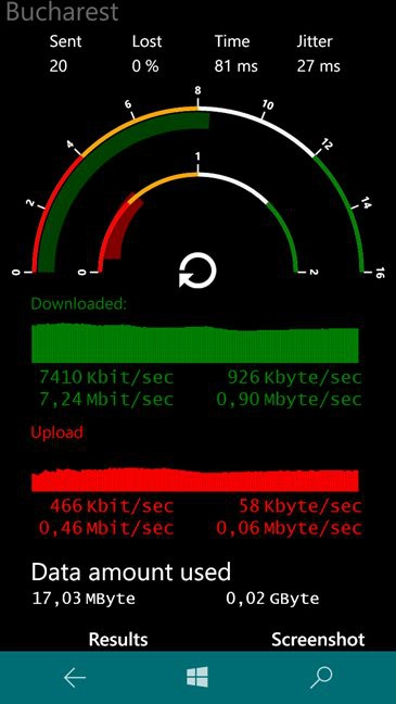 Windows 10 Mobile, test, speed, mobile, internet