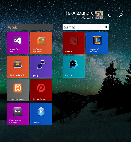 Windows 8.1, Start screen, tiles, customize, group, name, live tiles