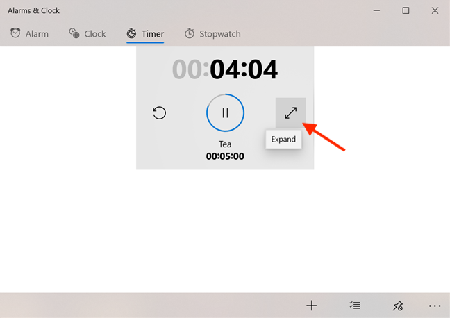 Press Expand in the Timer tab