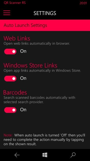 apps, qr, code, barcode, scanner, Windows 10 Mobile