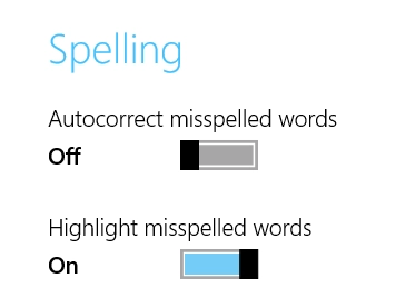 Windows 8.1, touch, keyboard, sounds, autocorrect, settings, spelling