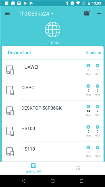 The TP-Link Deco mobile app