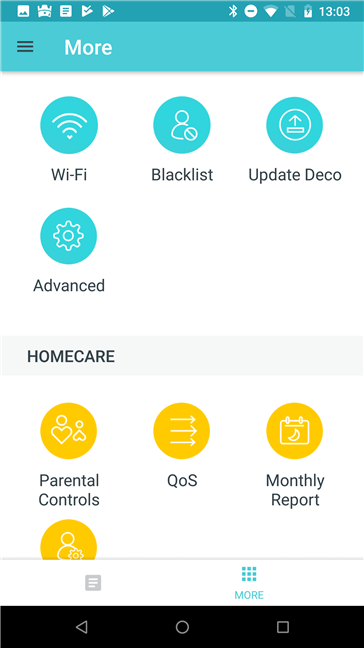 The TP-Link Deco mobile app