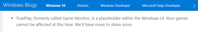 Windows 10, TruePlay