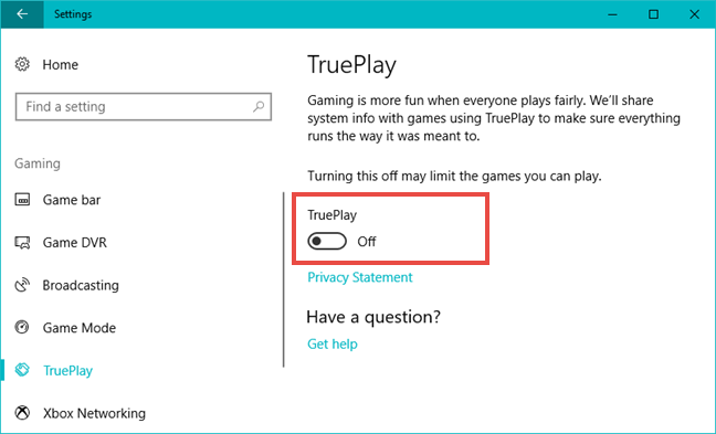 Windows 10, TruePlay