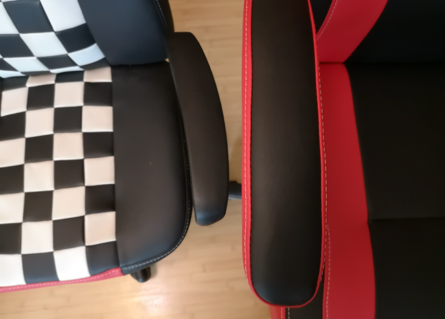 The armrests on both chairs