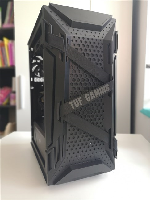Front side of the ASUS TUF Gaming GT301 computer case