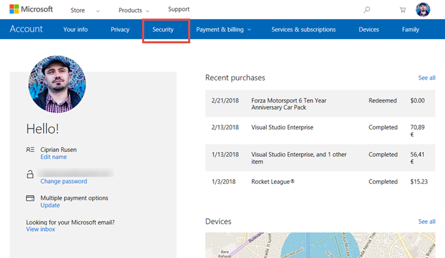 Microsoft, account, two-step verification, Authenticator