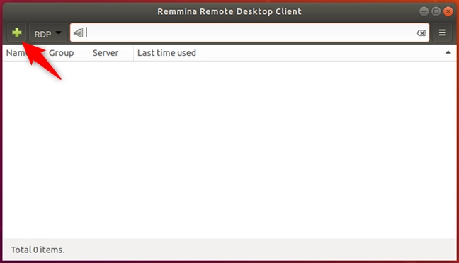 Create a new connection in Remmina Remote Desktop Client