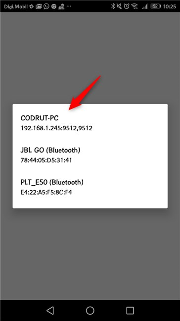 The computers connected to the same local network that run Unified Remote