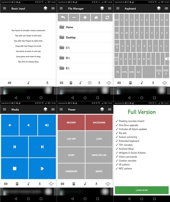 Unified Remote: Basic Input, File Manager, Keyboard, Media, Power, Premium Features