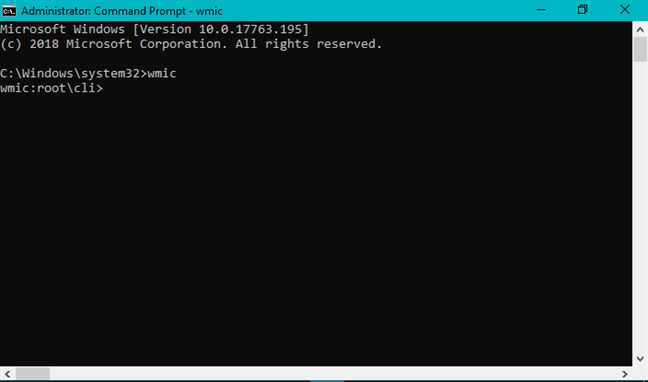 The wmic command in Command Prompt