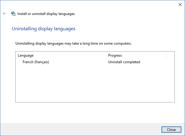 Installer language