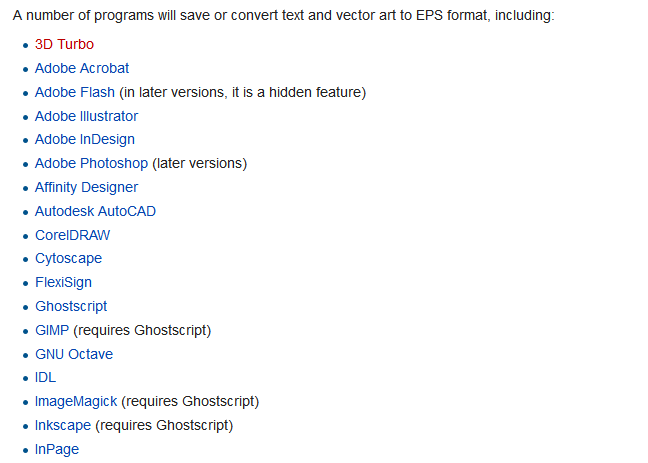 List of apps that can open EPS files, shown in a Wikipedia article