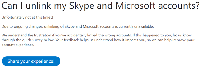 Unlink, Skype, Microsoft