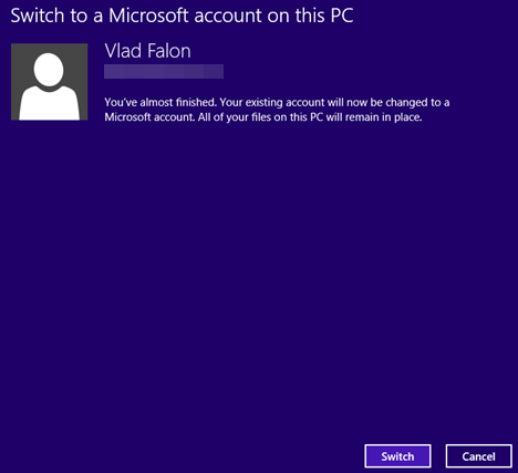 Windows 8.1, PC Settings, upgrade, user account, local, Microsoft