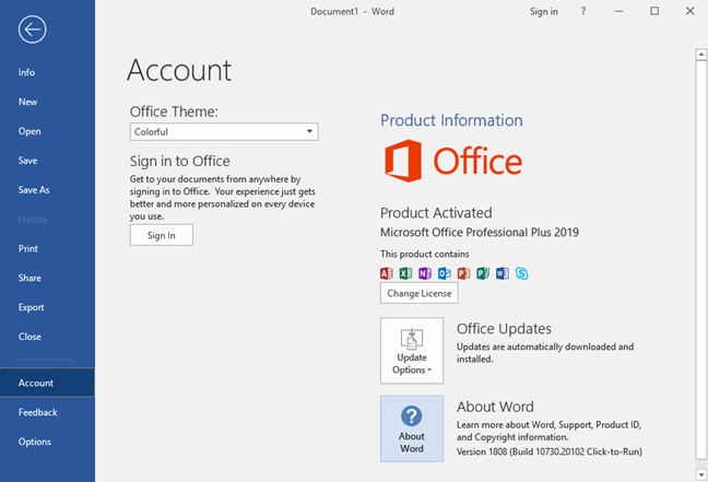 5 ways to find the exact version of Microsoft Office that you are using