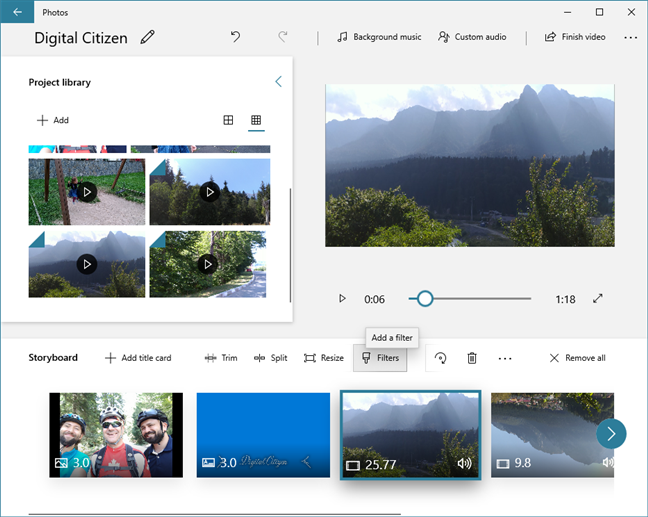 Video Editor lets you add filters to videos and images