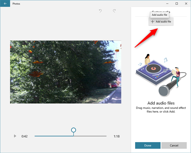 Video Editor lets you add custom audio tracks to videos