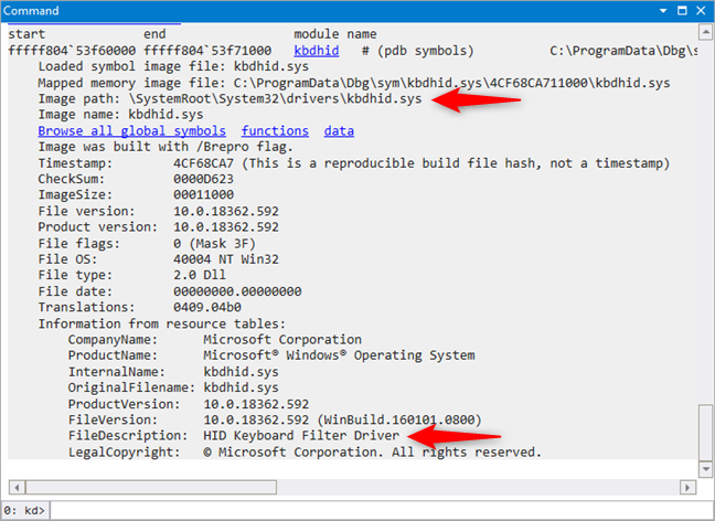 Image path and FileDescription can be useful to identify drivers that cause crashes