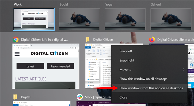 Showing an app's windows on all virtual desktops