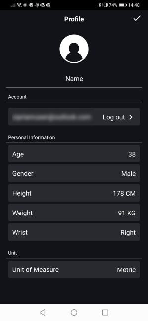 Setting up your profile in the ASUS HealthConnect app