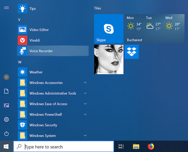 Find the Voice Recorder in the Start Menu