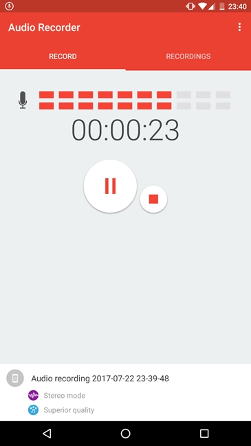 Voice recorder, Android