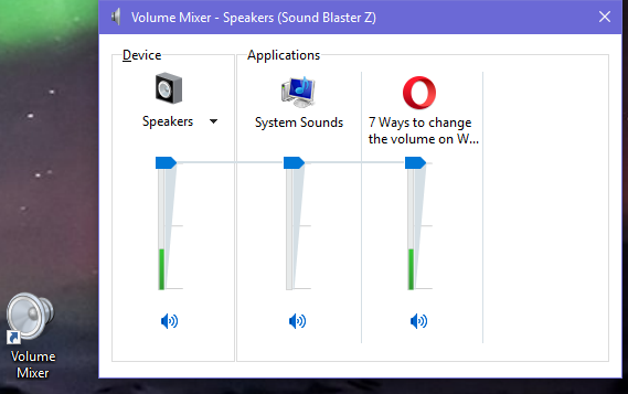 Windows, volume shortcut