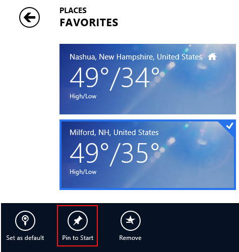 Windows 8, Windows 8.1, Weather App, forecast, locations