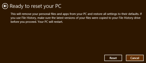 How to restore Windows 8 to its initial state