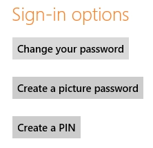 Windows 8 security features - Sing-in options