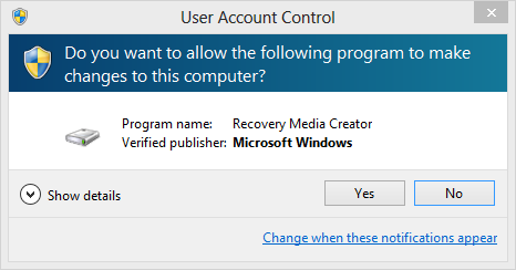 System Recovery, USB Memory Stick, Flash Drive, Recovery Media Creator, Windows 8, Windows 8.1