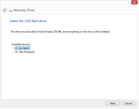 System Recovery, USB Memory Stick, Flash Drive, Recovery Media Creator, Windows 8, Windows 8.1