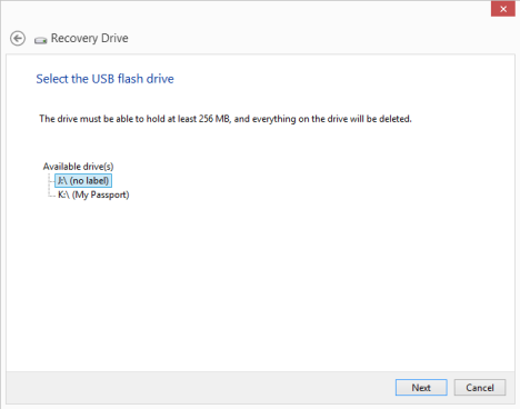 How to Create a Recovery Drive a Memory Stick in Windows 8 & 8.1