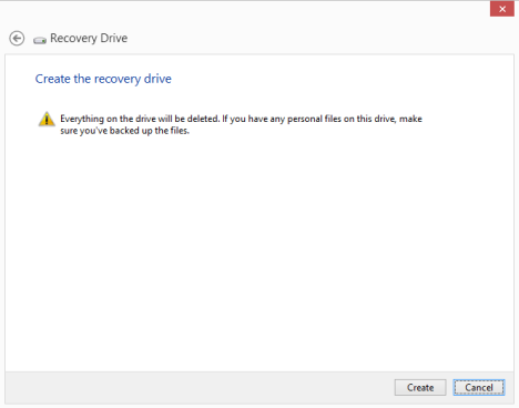 System Recovery, USB Memory Stick, Flash Drive, Recovery Media Creator, Windows 8, Windows 8.1