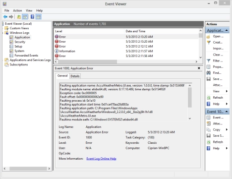 Windows 8, app crash, AMD, ATI, 0xc0000005