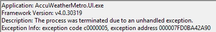 Windows 8, app crash, AMD, ATI, 0xc0000005