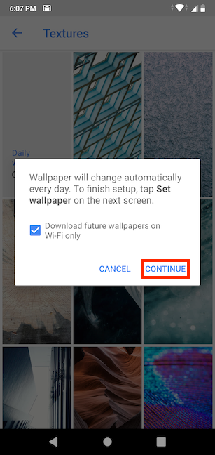 Tap on Continue to finish enabling the feature